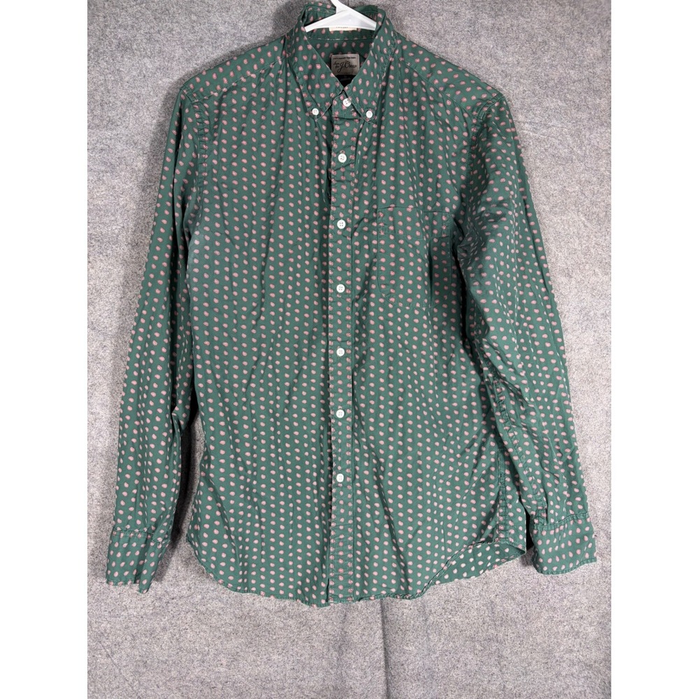 J.Crew Classic Fit Green Pink Paisley Cotton Button Down Shirt Small 77388